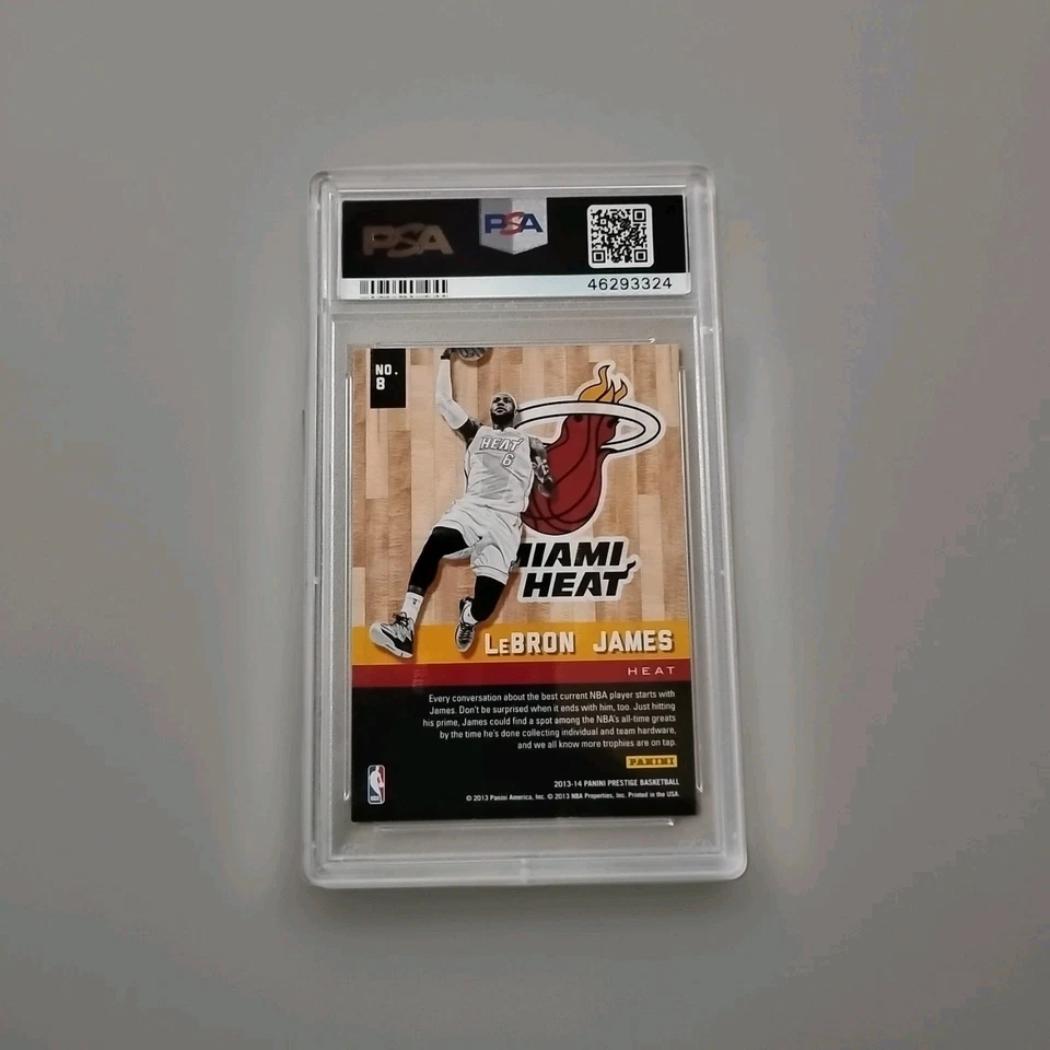 2013-14 Panini Prestige Hardcourt Heroes #8 LeBron James PSA 10 GEM MINT - Image 2 of 2