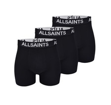 Image of NWT. ALLSAINTS. 3 Pack. Organic Cotton 5" Boxer Briefs. Black . MRSP. $50.00