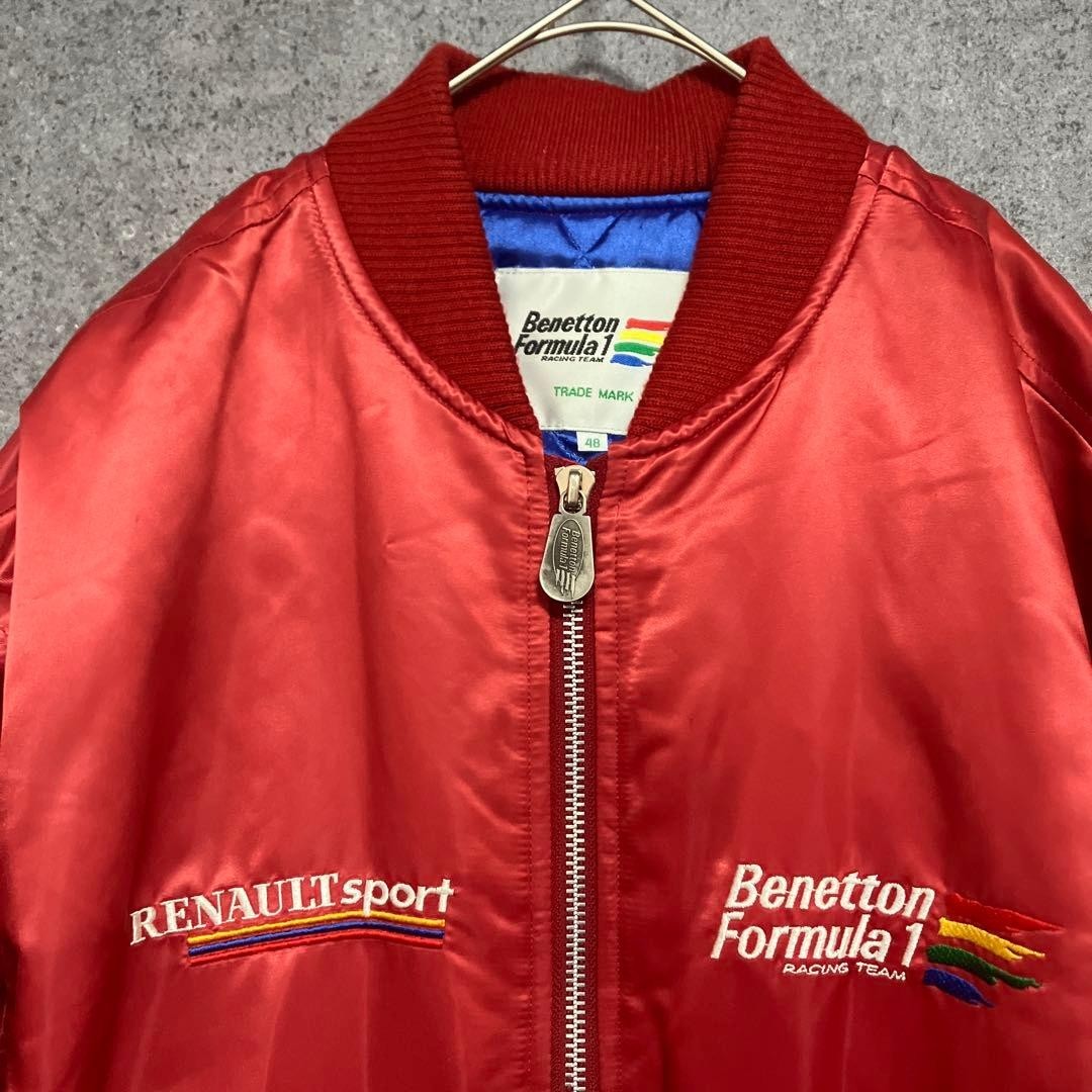 Old Clothes Vintage 80S Benetton F1 Varsity Jacket No.sj1459 Red Size 48 From JP image 6