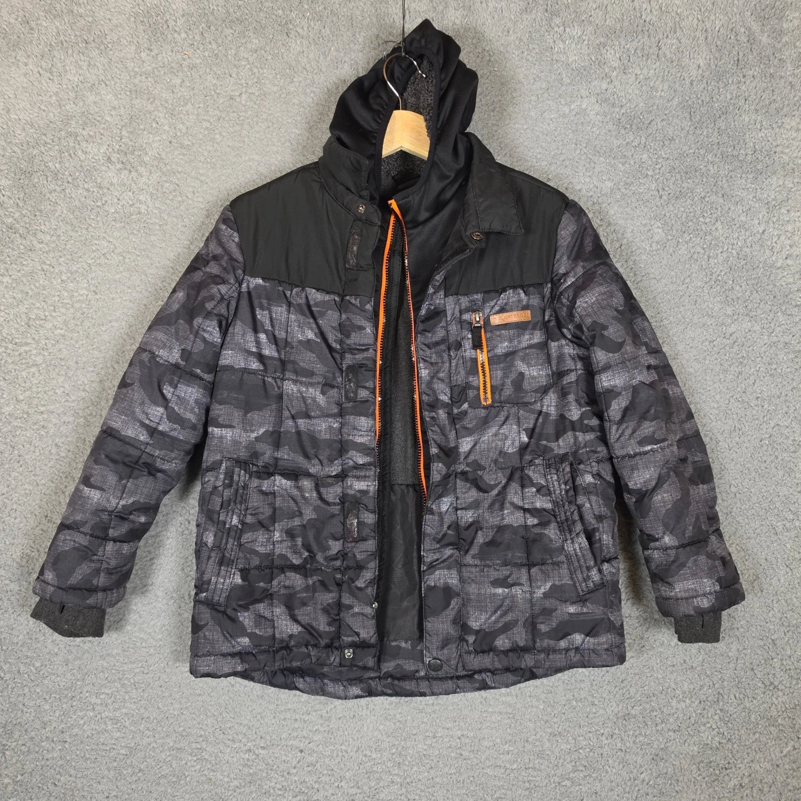 ZeroXposur Puffer Jacket Kids 10/12 Gray Camo Excellent Hooded Fleece Lined
Opens in a new window or