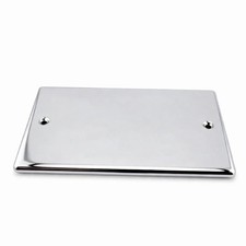 BG Electrical TPC95 Double Blank Plate Polished Chrome Decorative Screw Fix