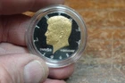 COLORED 1968 KENNEDY HALF DOLLAR-GOLD/BLACK 40% SILVER
