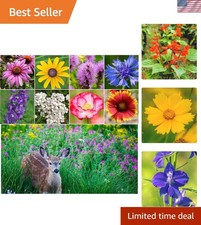 GMO-Free Deer Resistant Wildflower Seeds - 1 oz 12,500+ Seeds for Summer Gardens 383.84 per gallon