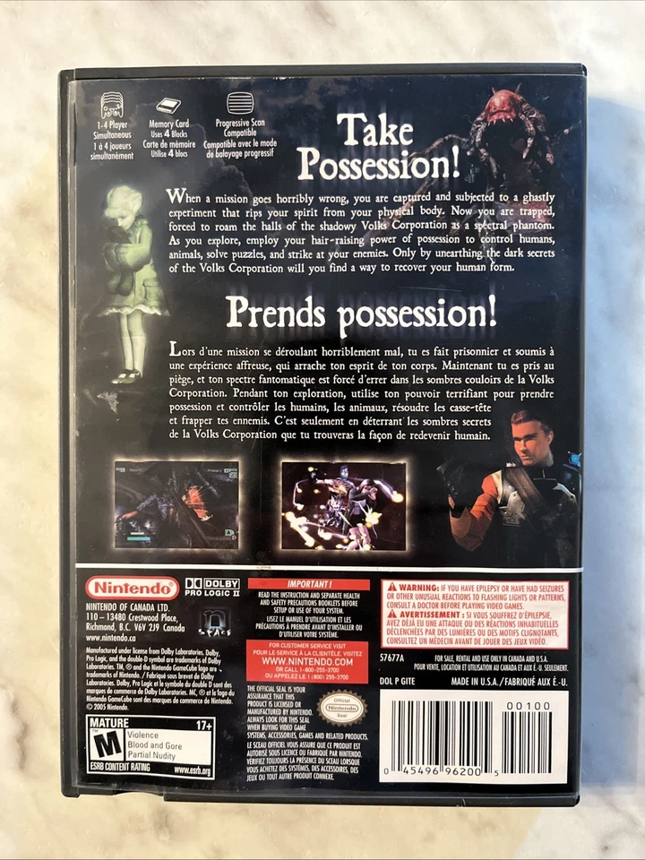 Geist (Nintendo GameCube, 2005) COMPLETE CIB - Nice Disc! - Image 4 of 4