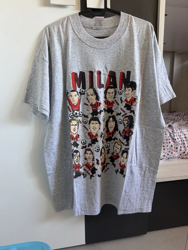 Shirt maglia Fans Caricature Ac Milan No worn Rara Stupenda Gattuso Nesta Pirlo - Immagine 2 di 2