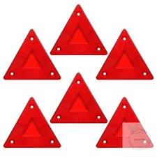 6-Pack Red Safety Reflector Warning Sign, Slow Moving Vehicle Triangle Safety