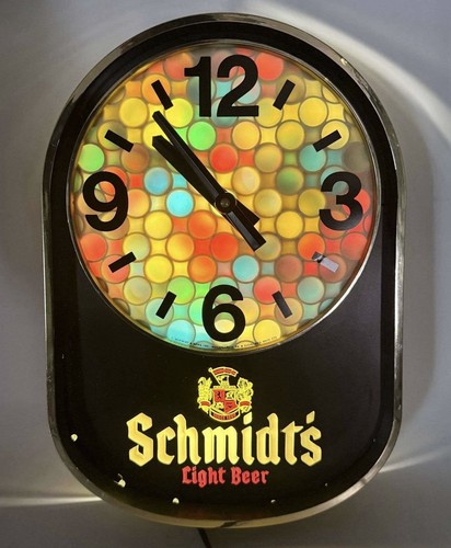 Vintage Schmidt’s Light Beer Kaleidoscope Light Clock, Works As It Should. Rare!
