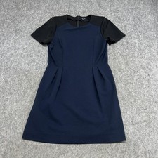 Madewell Dress Womens 10 Navy Black Colorblock Fit Flare Pockets Work Office