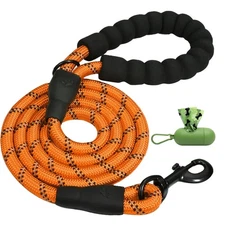 Dog Leash with Comfortable Padded Handle, Highly Reflective Threads Dog Leash...