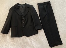 Van Heusen Boys Suit Size 5 Regular Black Pinstripe