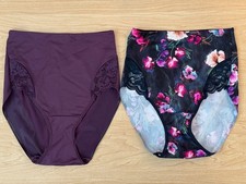 Soma Vanishing Tummy High Waist Retro Brief Panty With Lace - Small - 2 Pack