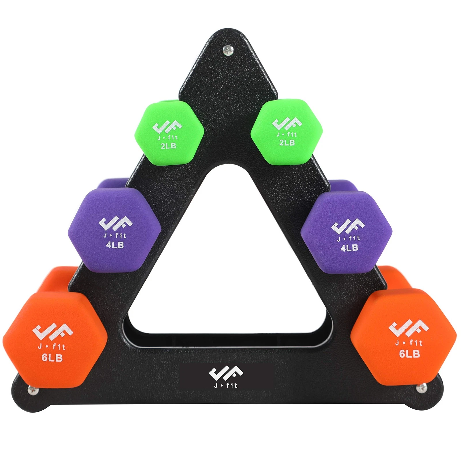 Dumbbell Set w/Durable Rack, Double Neoprene Coated Workout Weights, Solid De...