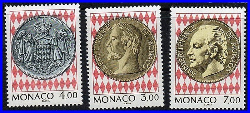 MONACO 1994 COINS MUSEUM / MONEY SC#1922-24 MNH SLANIA (A19)