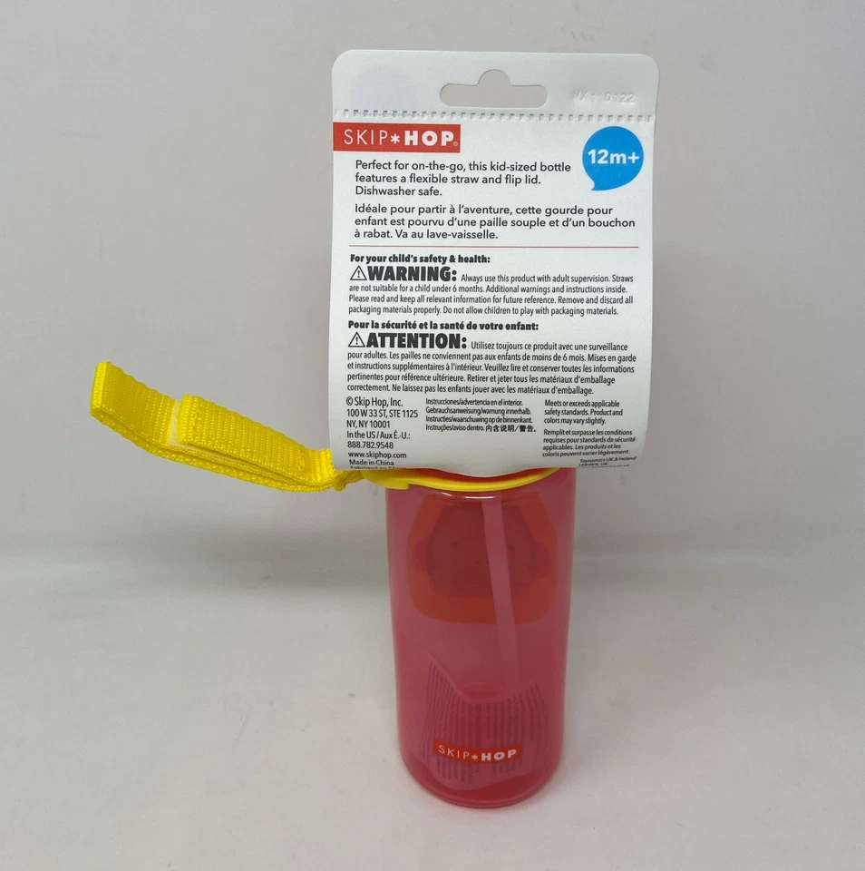 Botella de paja Skip Hop Zoo 13 oz - rosa mono/amarillo Foto 4 de 4