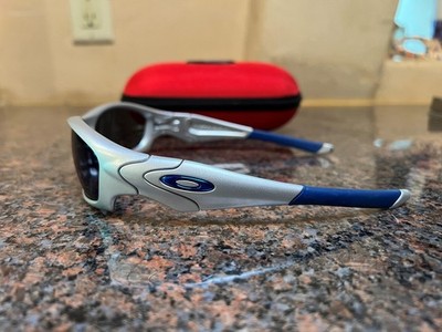 Oakley Straight Jacket Sunglasses Silver W/ Blue Iridium Lens | eBay
