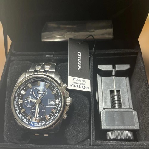 Citizen Attesa AT9060-54L Eco-Drive St. Acier Marine Argent Solaire Montre Auth - Photo 1 sur 8