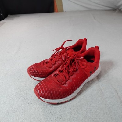 Under Armour Charged Shoes Mens Size 10 Red Mesh Running Sneakers 3025527-602