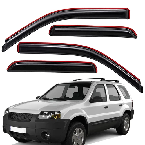 For 2001-2007 Ford Escape Dark Smoke In-Channel Rain Guard Window Vent Visor