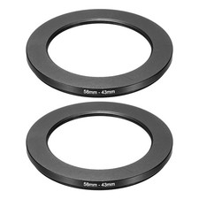 58mm Male 43mm Female Step Down Ring Adapter 2 Pcs for ND IR DSLR Lenses, Black