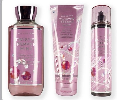 Bath & Body Works (3-er Set) Twisted Peppermint 3pc Set - Perfect For Gift