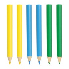 6 Pcs Wood Colored Pencils Short Oil Based Pencil, Light Green/Light Blue/Yellow