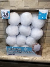 New Snowball Fight Indoor 24 Soft Snowballs Inside Fun No Mess Super Light Fuzzy