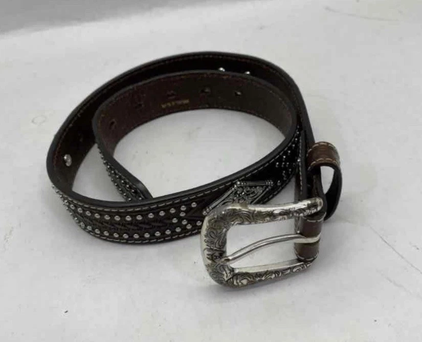 Cinturon Mujer Marron ARIAT Cinturón Azul Con Incrustaciones Florales CinturónMujer Cinturón Mujer