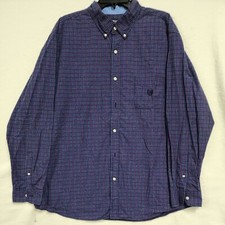 CHAPS MEN'S COLLARED SHIRT, BUTTON DOWN DRESS SHIRT, XXL, STRIPED MULTI COLOR
