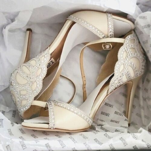 Badgley Mischka Ivory Wedding Bridal Shoes Size 7.5 NEW! - Picture 2 of 9