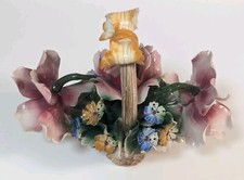 Large Vintage Capodimonte Porcelain Flower Basket, Minor Chips, Rare