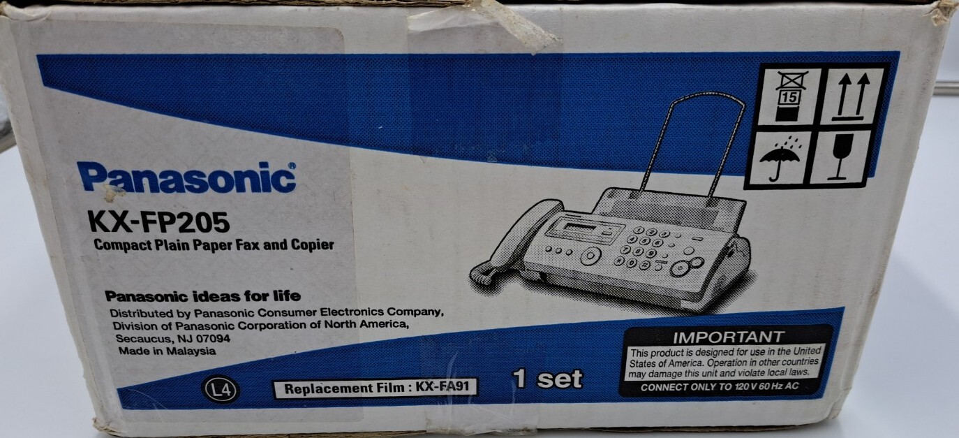 Panasonic KX-FP205 Plain Paper Fax/Copier - Silver for sale online | eBay