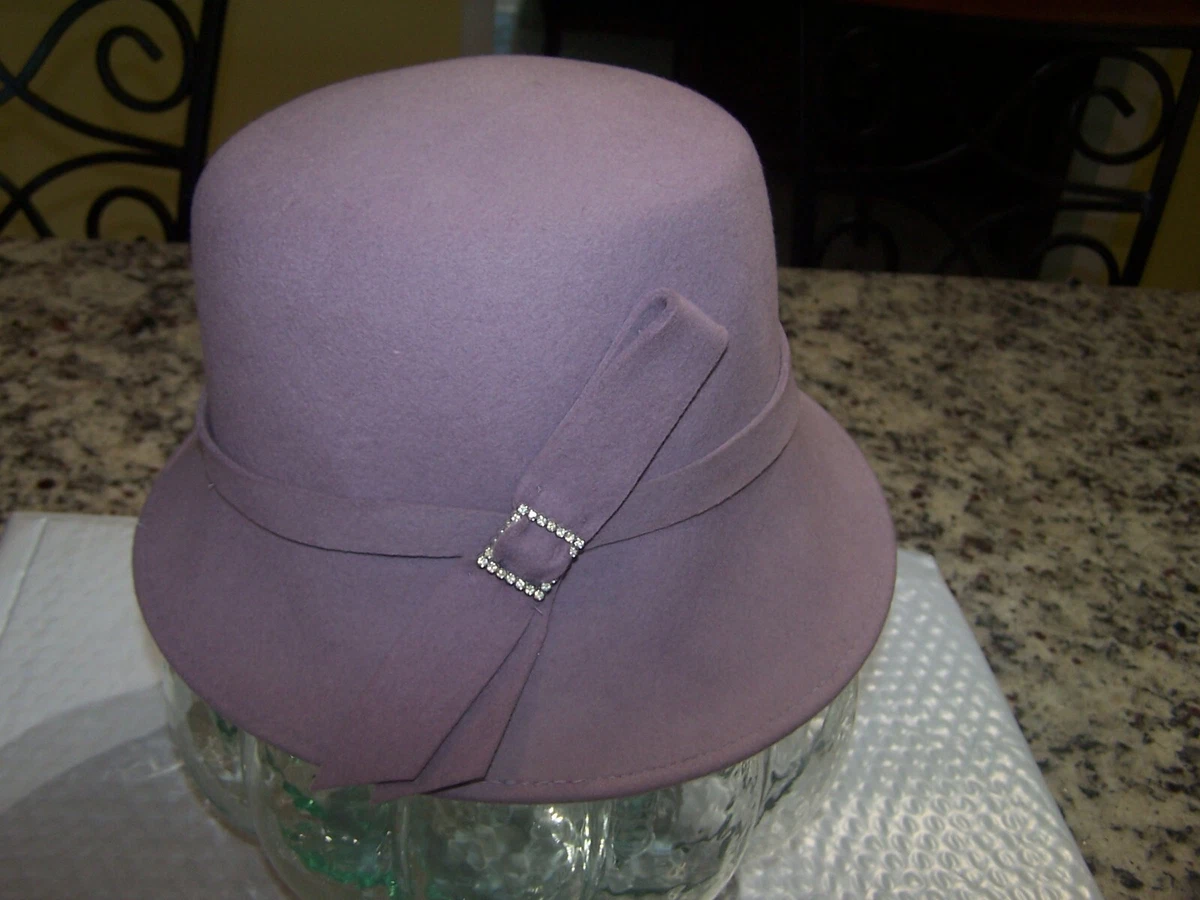 SOPRATTUTTO CAPELLI Hat 100% Wool Felt Untrimmed Bell Cloche Bucket Style Mauve