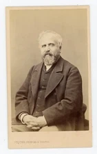 PHOTO CDV 1855, a man sitting with his hands crossed beard by Piquee in Troyes