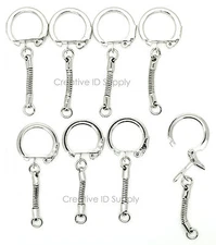Key Chains Snake Chain w/ Snap End & Jump Ring Bulk 10/25/50/100 Pcs Wholesale