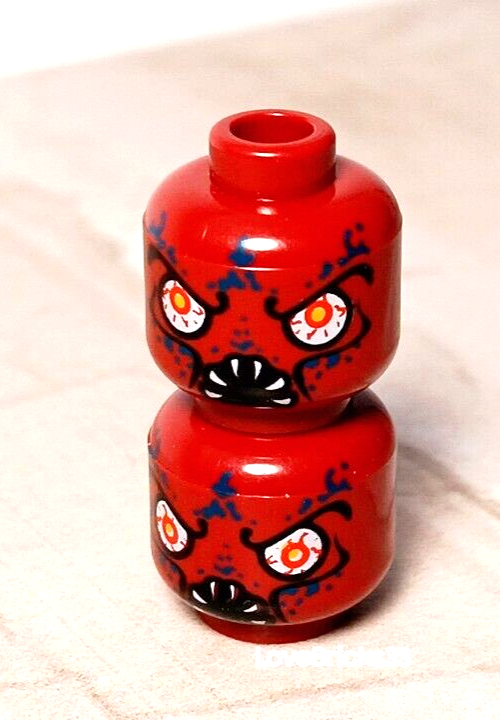 New LEGO MONSTER Head Dark Red MOUTH FULL OF TEETH FANGS Red Eye