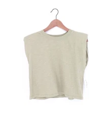 VELVET By Graham & Spencer Alia Vintage Slub Puff Shoulder Tank Caper S $169 D7