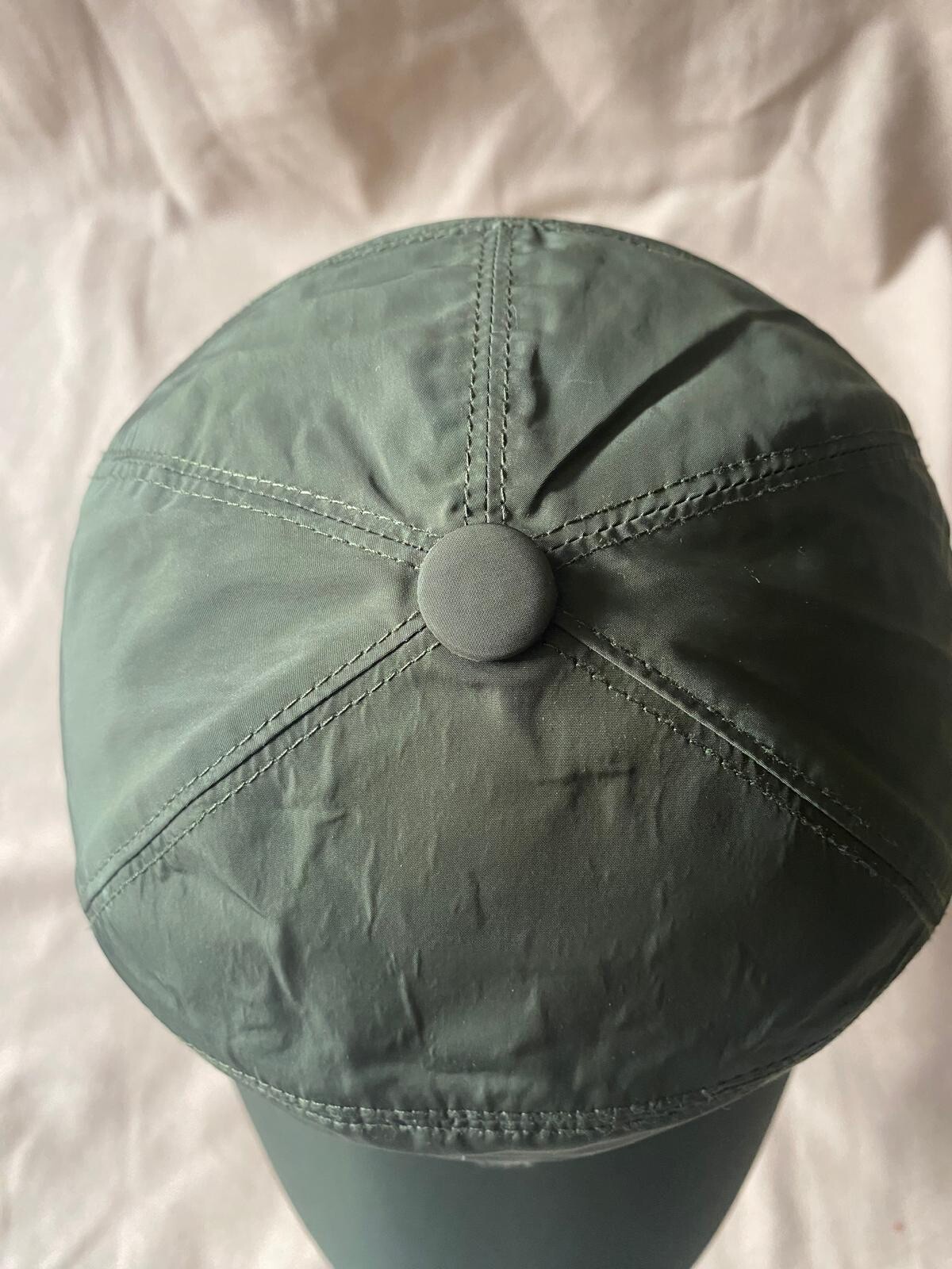 PONY Cappello verde polo Ralph Lauren 7 pannelli cinturino in pelle fodera lana taglia unica