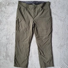 Eddie Bauer Fleece Lined Tech Pants Men's 38x30 Olive Green Outdoor Pant