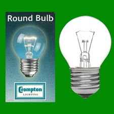 Image of 2x 25W Crompton Golf Round Incandescent Dimmable Clear ES E27 Light Bulb Lamp