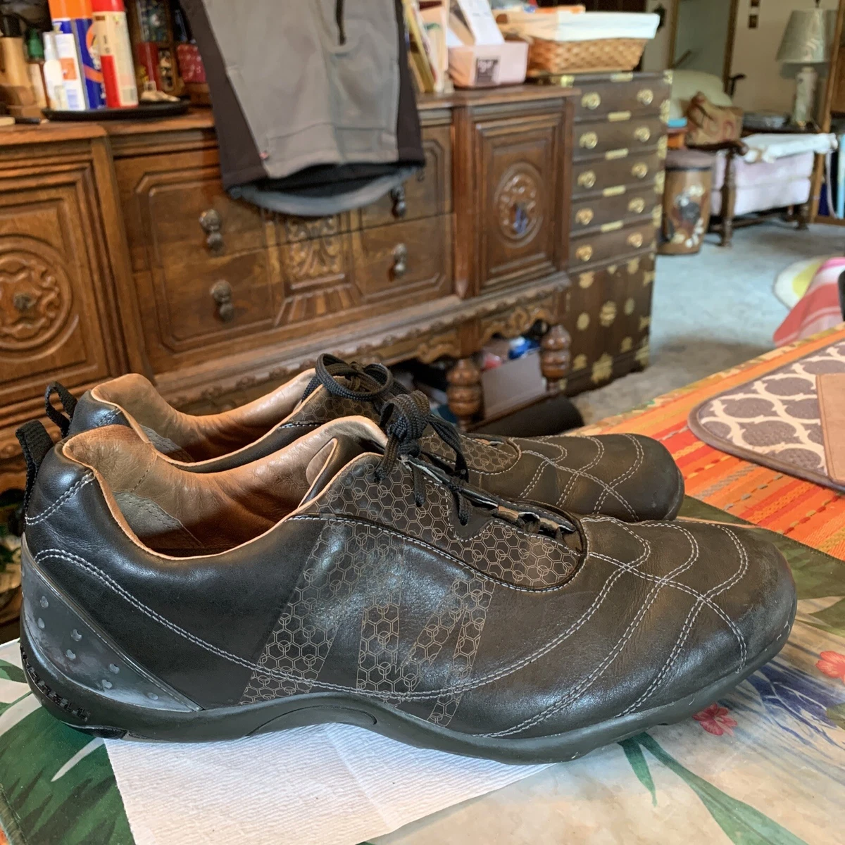 Merrell Men s Black Leather Hexagon Design Casual Comfort Shoes