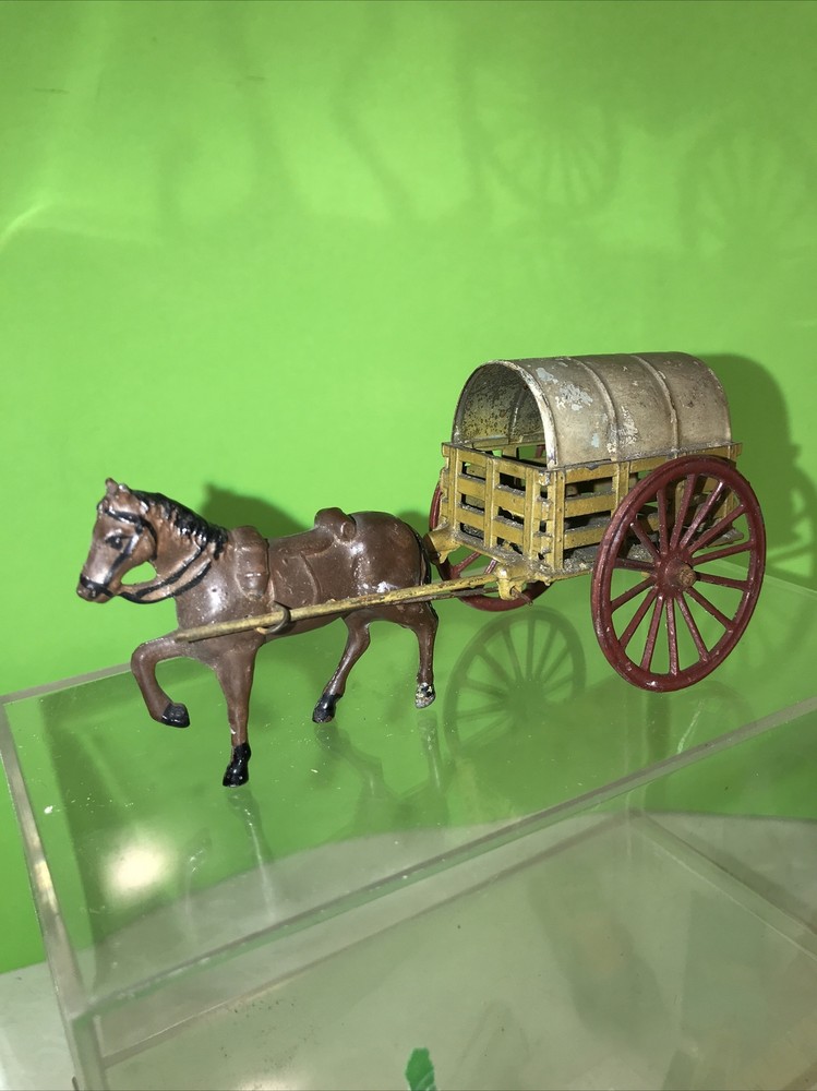 Antique Metal Horse Drawn Covered Wagon Made in France Sellers Pick