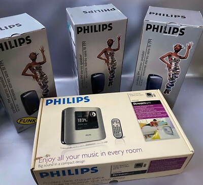 Philips SBC BC300 Tragbarer Kabelloser FM-Stereo-Lautsprecher - Schwarz Dynamic Bass Boost