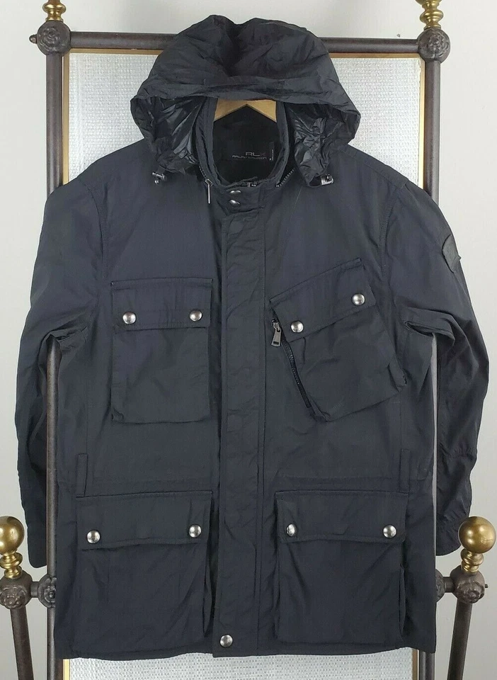 RLX Size Medium Mens M-65 Military Nylon/Cotton Full Zip Field Jacket Coat Black - Image 2 of 4