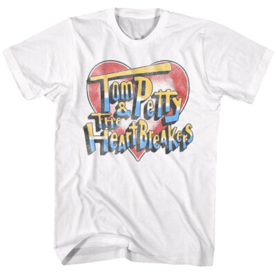 Tom Petty & The Heartbreakers Heart & Colorful Logo Men's T Shirt