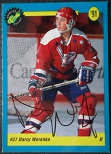 33 Darcy Werenka Lethbridge Hurricanes 1991/92 Ice Hockey original signiert