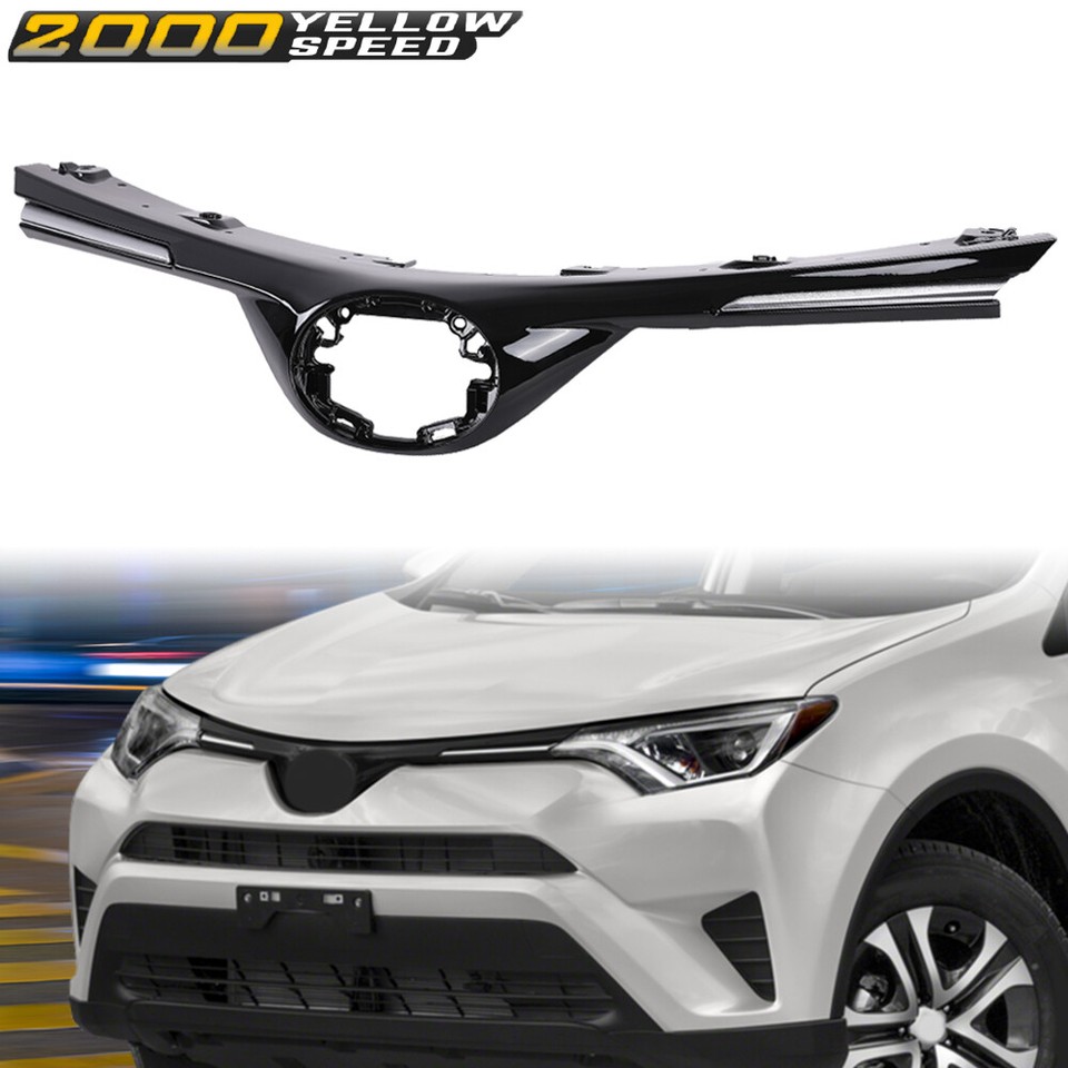 Fit For 2016 2017 2018 Toyota RAV4 LE SE XLE Black Upper Grille Bumper ...