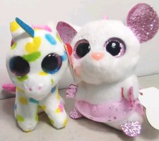 TY Silk Beanie Boos Nina Ballerina Mouse Harmonie Unicorn Plush Stuffed Animals