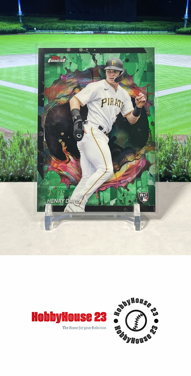 2024 Finest Green Refractor #289 Henry Davis #/25 Pirates SP RC JA RARE