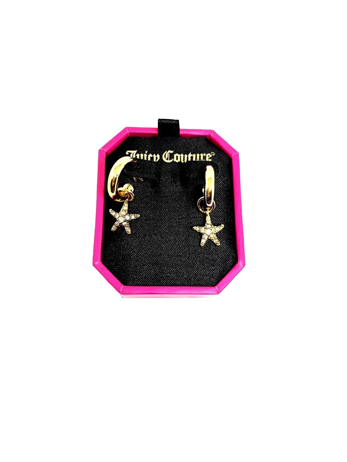 Chapado en Oro Amarillo Juicy Couture Stud Pendientes de Moda