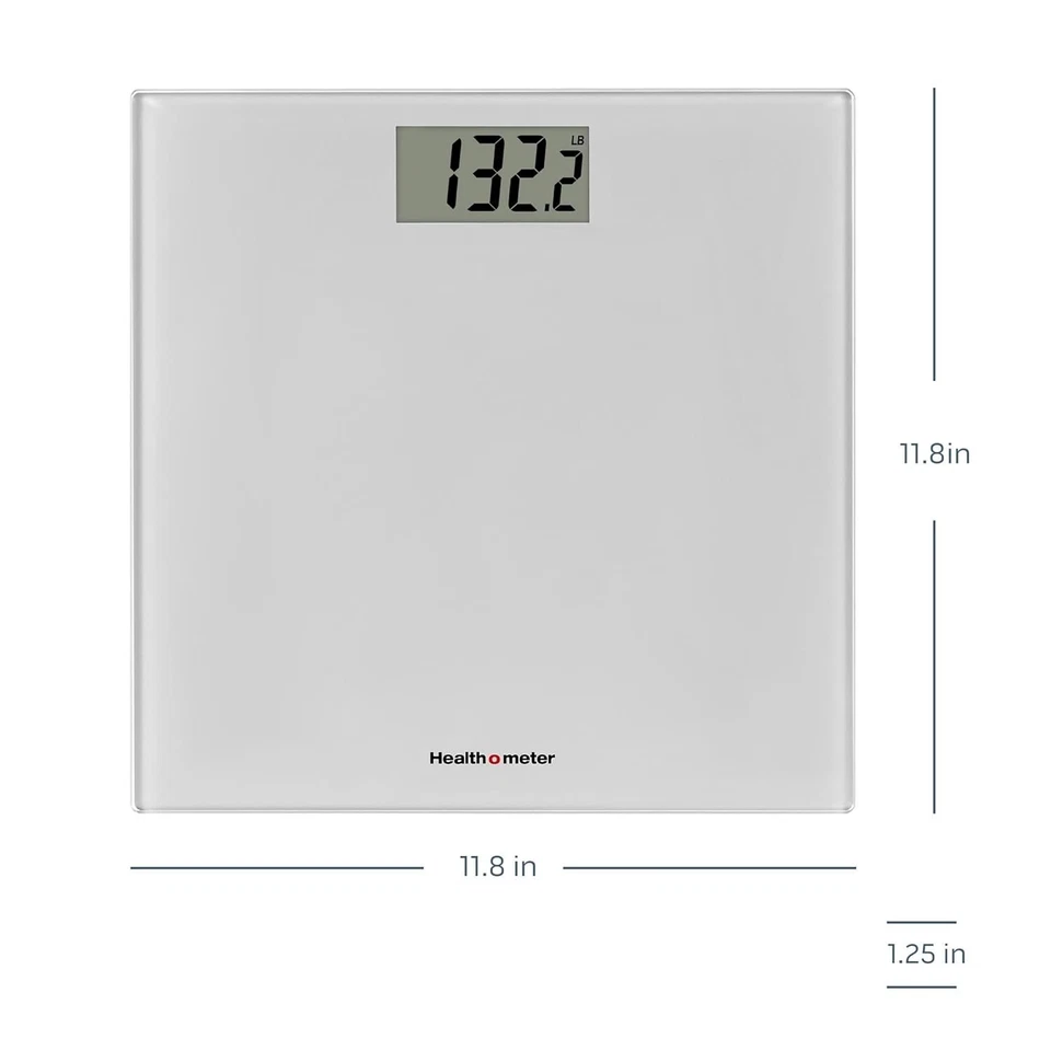 Báscula de baño digital Health o Meter | Capacidad 450 lb, vidrio, LCD, apagado automático Foto 3 de 3